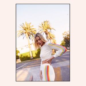 Rainbow Stripe Crop Top Sweater